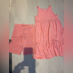 Old Navy Coral Polka Dot Kids Set